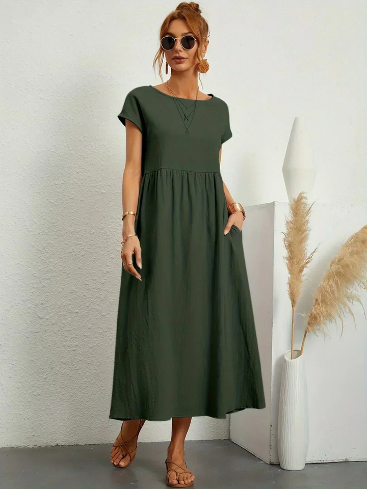 Eleanor & Emily™ | Elegant Round Neck Dress