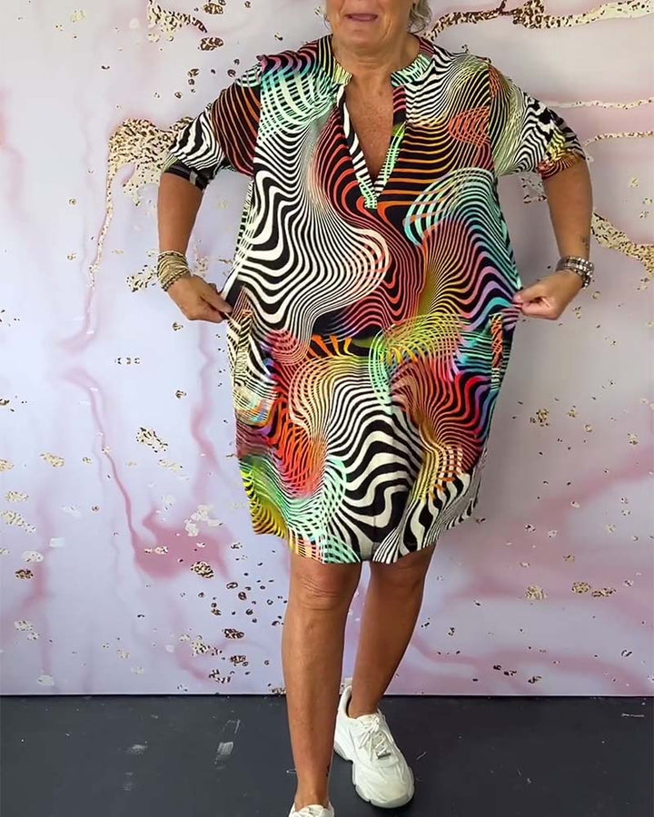 Eleanor & Emily™ | Colourful V-Neck Dress