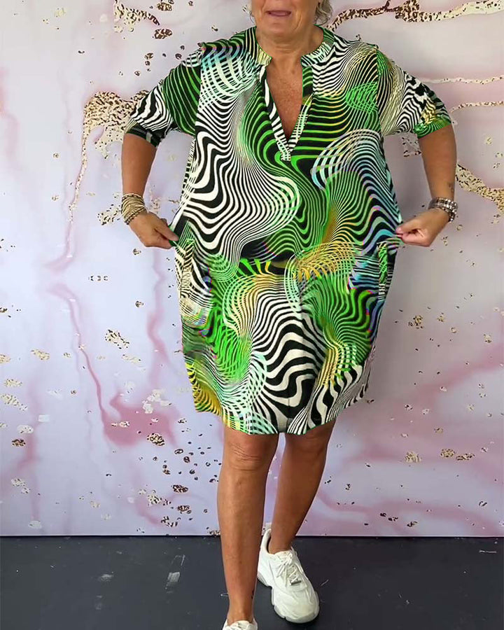 Eleanor & Emily™ | Colourful V-Neck Dress