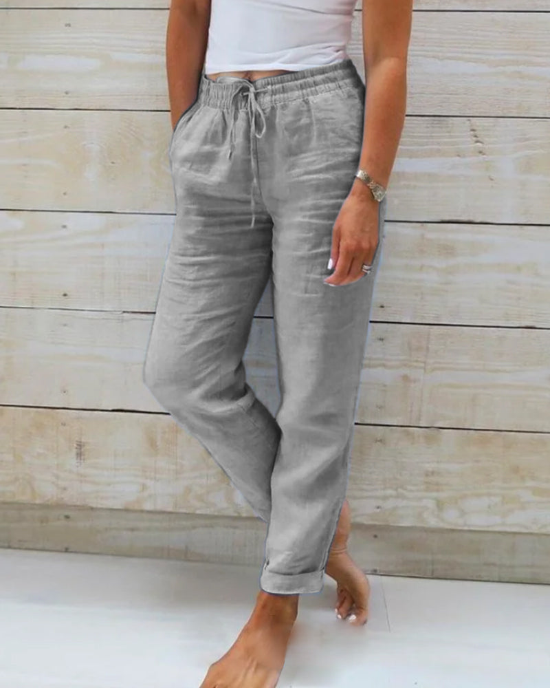 Eleanor & Emily™ | Linen-Blend Relaxed Pants