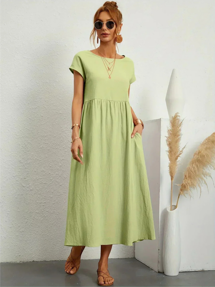 Eleanor & Emily™ | Elegant Round Neck Dress