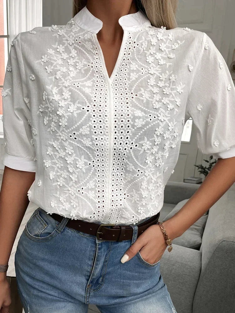 Eleanor & Emily™ | Chic Embroidered Blouse