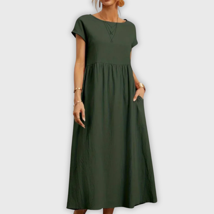 Eleanor & Emily™ | Elegant Round Neck Dress