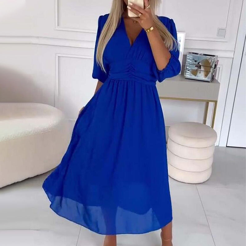 Eleanor & Emily™ | Chiffon V-Neck Dress