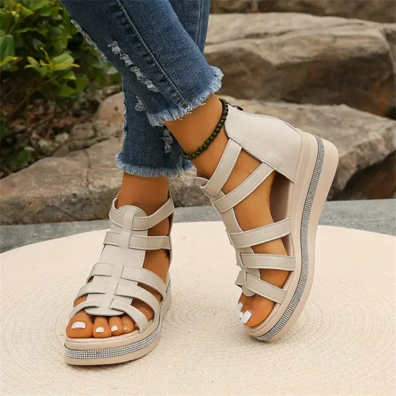 Eleanor & Emily™ | Rhinestone Wedge Sandals