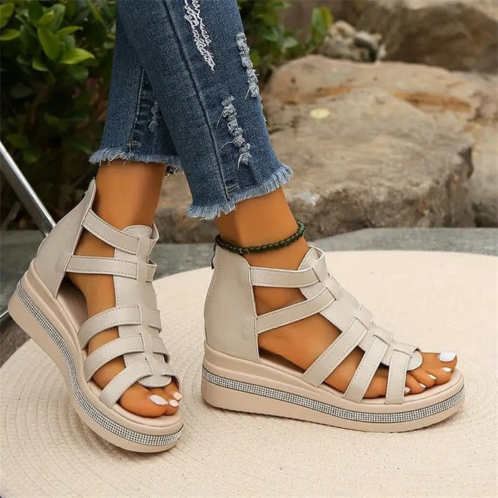 Eleanor & Emily™ | Rhinestone Wedge Sandals