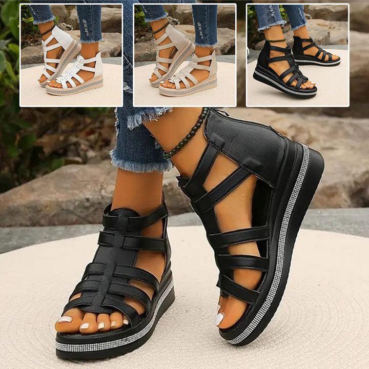 Eleanor & Emily™ | Rhinestone Wedge Sandals