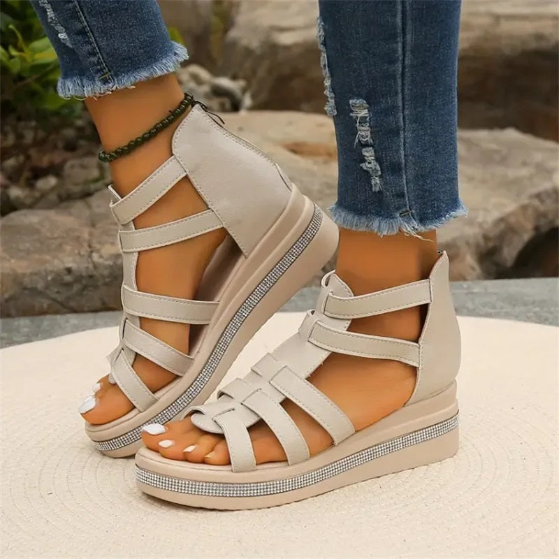 Eleanor & Emily™ | Rhinestone Wedge Sandals