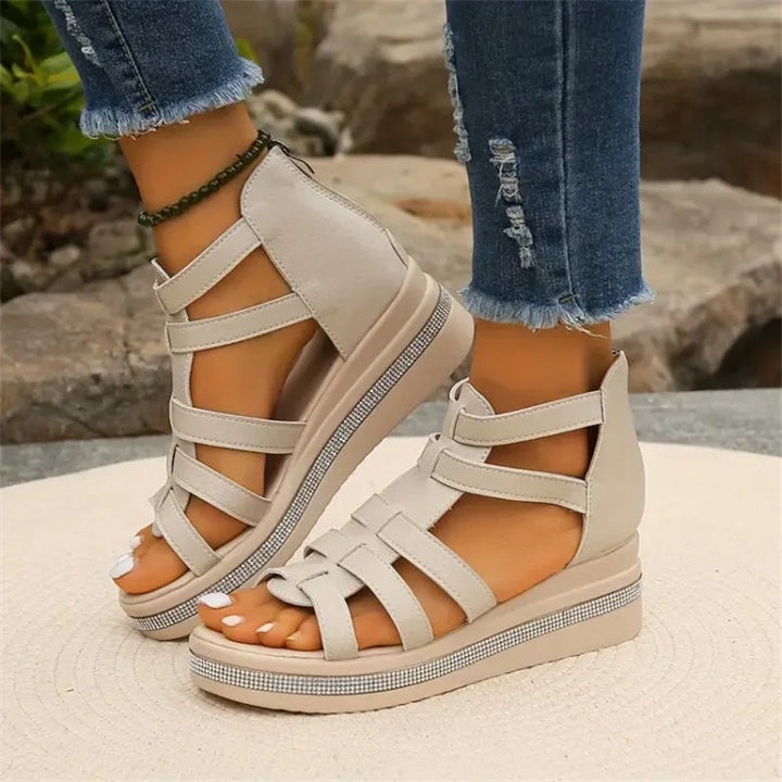 Eleanor & Emily™ | Rhinestone Wedge Sandals