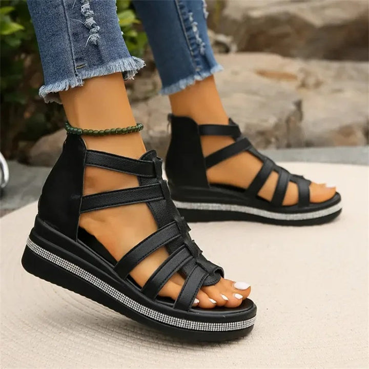 Eleanor & Emily™ | Rhinestone Wedge Sandals