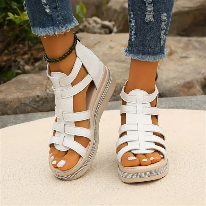 Eleanor & Emily™ | Rhinestone Wedge Sandals