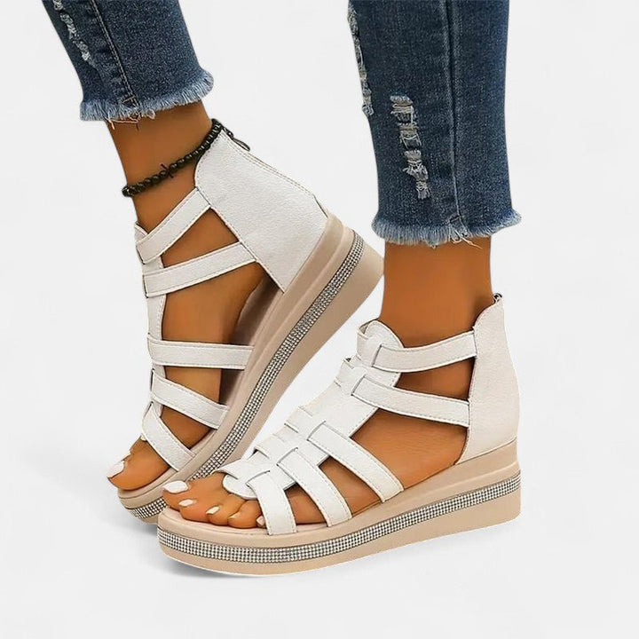 Eleanor & Emily™ | Rhinestone Wedge Sandals