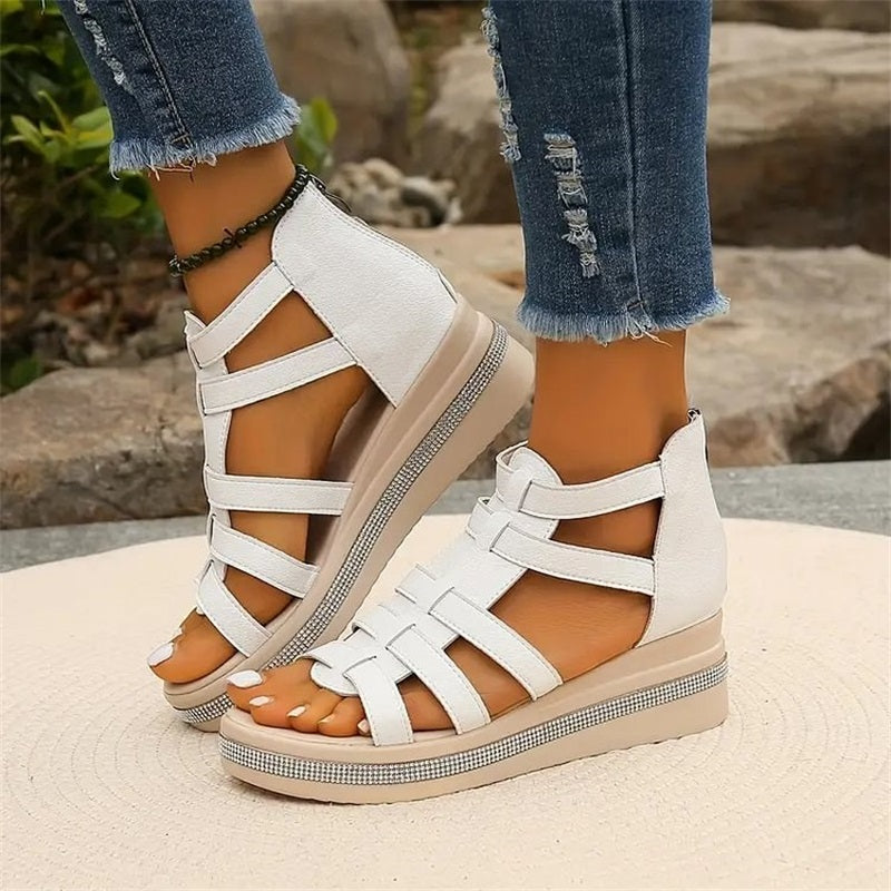 Eleanor & Emily™ | Rhinestone Wedge Sandals