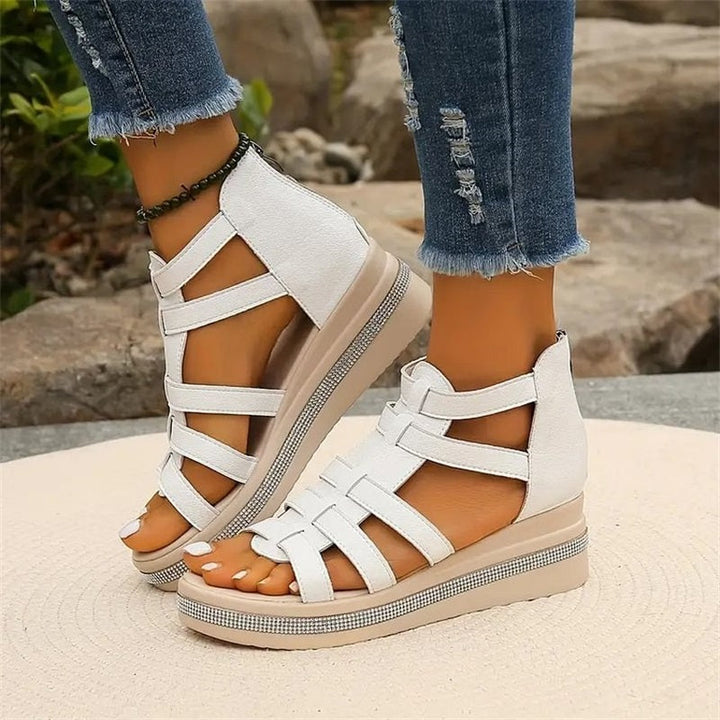 Eleanor & Emily™ | Rhinestone Wedge Sandals