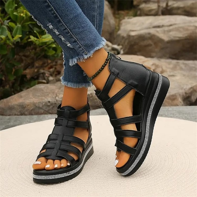 Eleanor & Emily™ | Rhinestone Wedge Sandals
