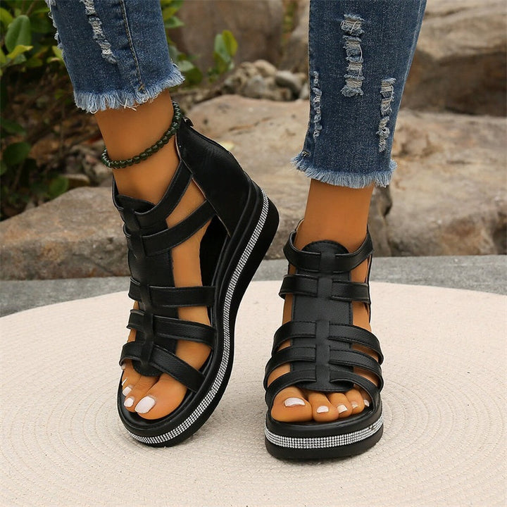 Eleanor & Emily™ | Rhinestone Wedge Sandals